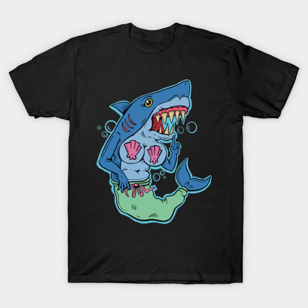 Shark Mermaid T-Shirt by MattGodwinShop